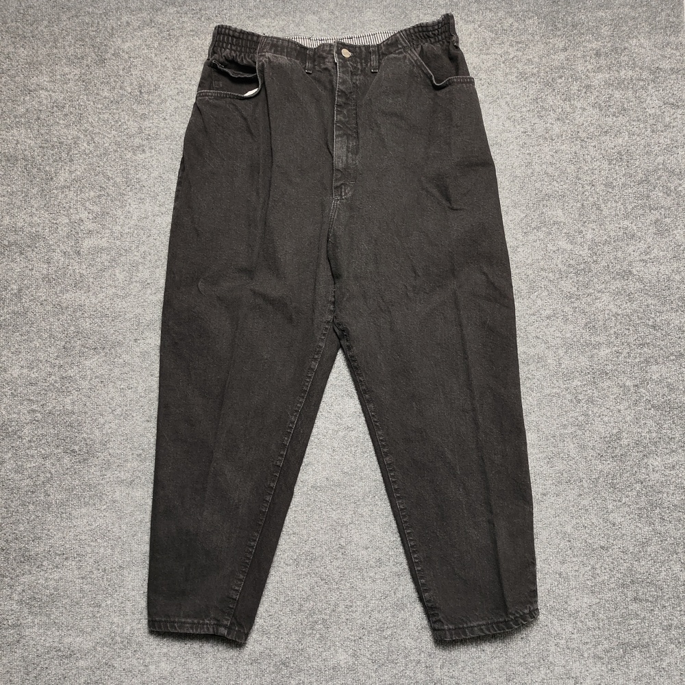 Vintage Lee Jeans Womens 22W Petite Charcoal High Rise Relaxed Tapered Denim 90s